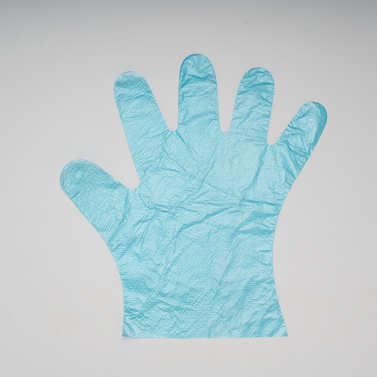 藍色舒適手套 Hdpe 檢查手套